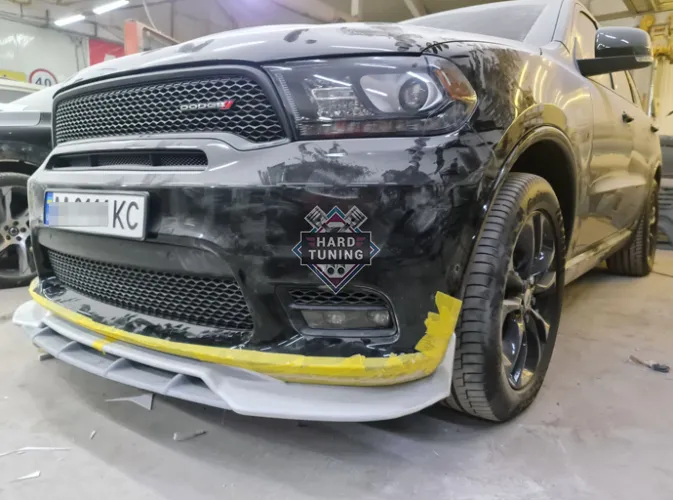 Сплиттер переднего бампера V1 Dodge Durango 3 WD 2 рестайл (2020-2023)