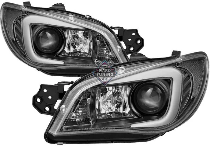Фары Субару Импреза (Subaru Impreza WRX 2005-2007), черные, под ксенон.
