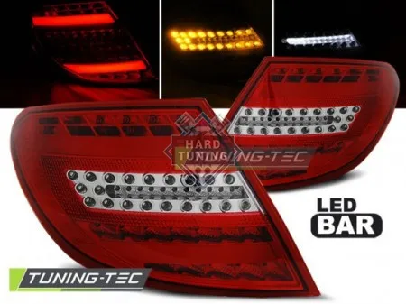 Задние фонари Mercedes W204 Sedan (2007-2010) LED Bar красно-белые