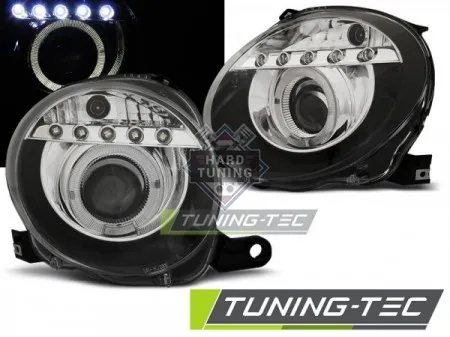 Передние фары Fiat 500 2 (2007-2015) Projector LED черные