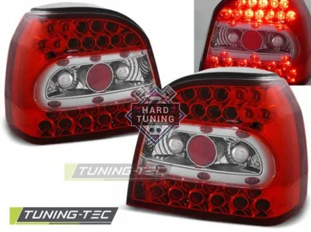Задние фонари VW GOLF 3 (1991-1997) LED TAIL LIGHTS fits красно-белые