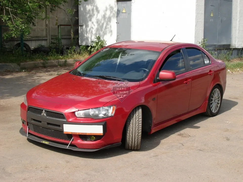 Накладки на пороги EVO Mitsubishi Lancer 10 (2007-2016) стеклопластик