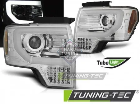 Передние фары Ford F-150 MK12 (2008-2014) Tube Light хром