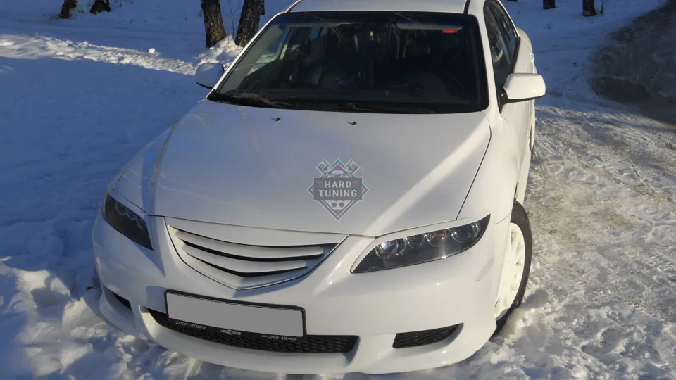 Накладки на фары длинные угловатые Mazda 6 GG