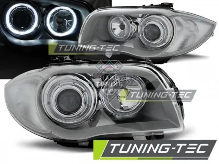 Передние фары BMW 1 E87/E81/82/88 (2004-2011) HEADLIGHTS ANGEL EYES fits хром