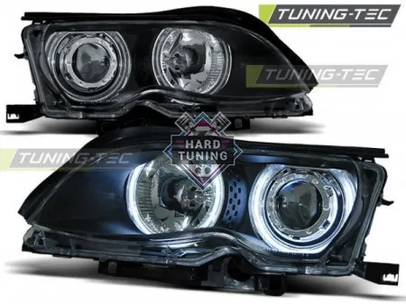 Передние фары BMW E46 (2001-2005) HEADLIGHTS ANGEL EYES CCFL fits черные