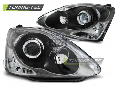 Передние фары Honda Civic (2001-2006) Hatchback черные