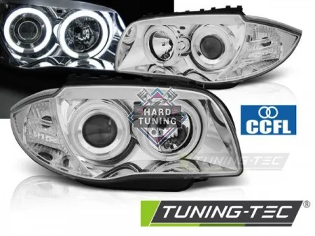 Передние фары BMW 1 E87/E81/82/88 (2004-2011) HEADLIGHTS ANGEL EYES CCFL fits хром