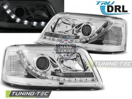 Передние фары Volkswagen T5 (2003-2009) True DRL хром
