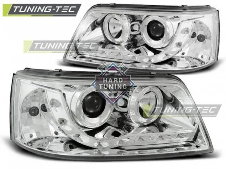 Передние фары Volkswagen T5 (2003-2009) Daylight хром