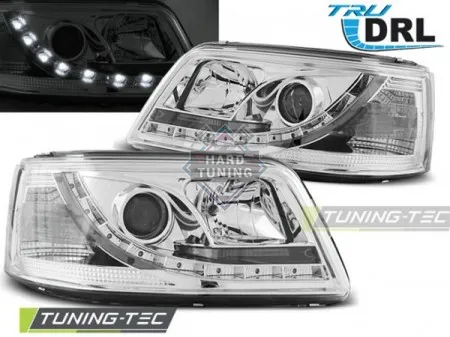 Передние фары Volkswagen T5 (2003-2009) True DRL хром