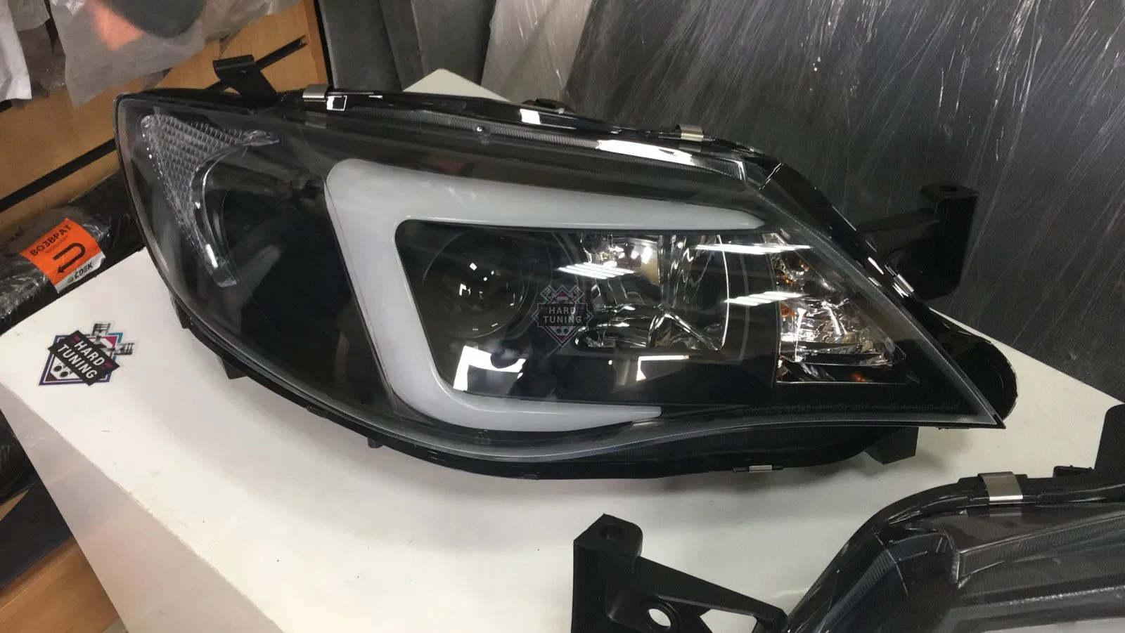 Передние фары Subaru Impreza 3 GH (2007-2012) черные