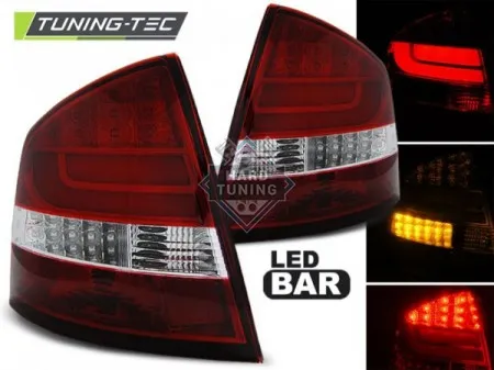Задние фонари Skoda Octavia 2 Sedan (2004-2012) LED BAR красно-белые