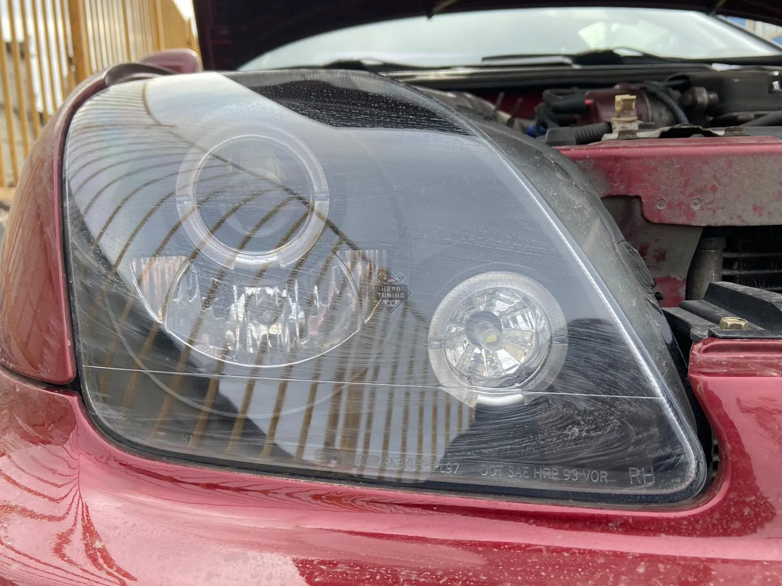 Передние фары Honda Prelude 5 (1997-2001) Angel Eyes черные