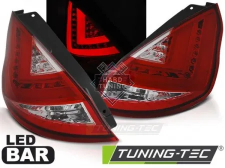 Задние фонари Ford Fiesta MK6 (2012-2016) Hatchback LED BAR красно-белые