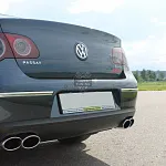 Накладка на задний бампер R-LINE (раздвоенный выхлоп) Volkswagen Passat B6 седан