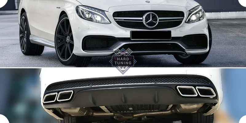 Обвес Mercedes W205 С63 AMG перед.бампер+задн.юбка+решетка+насадки на глушитель