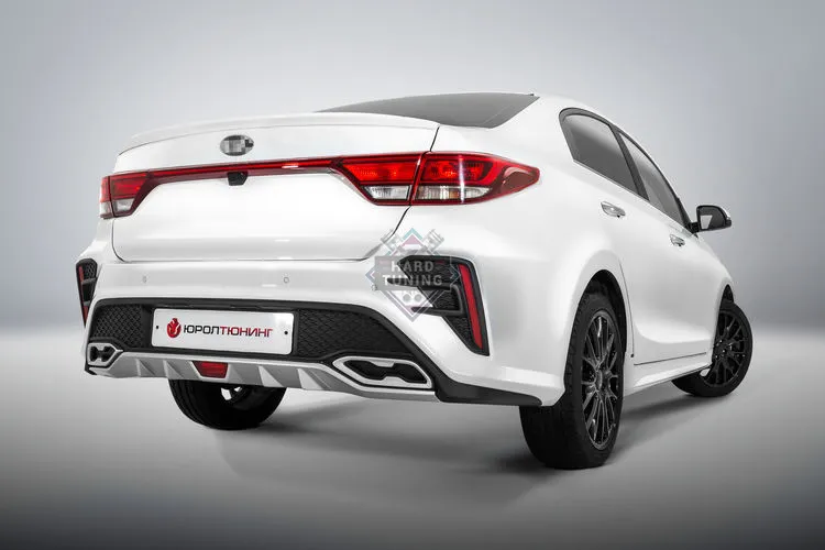 Задний бампер ROTOR NEW KIA Rio 4 (2020+) под штатный / под двойной выхлоп