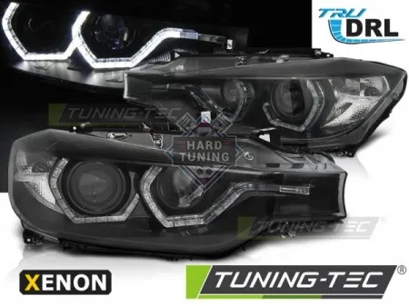 Передние фары BMW F30/F31 (2011-2015) XENON HEADLIGHTS ANGEL EYES LED DRL fits черные