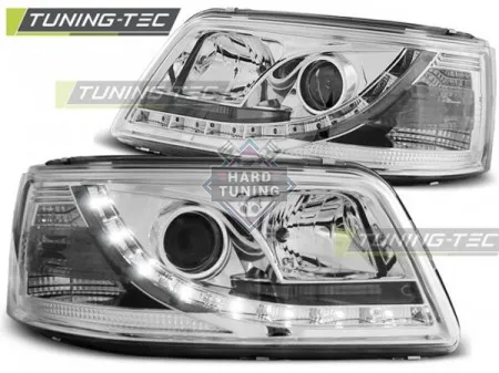 Передние фары Volkswagen T5 (2003-2009) Daylight Chrome хром