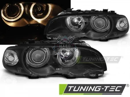 Передние фары BMW E46 (1999-2003) COUPE CABRIO HEADLIGHTS ANGEL EYES fits черные