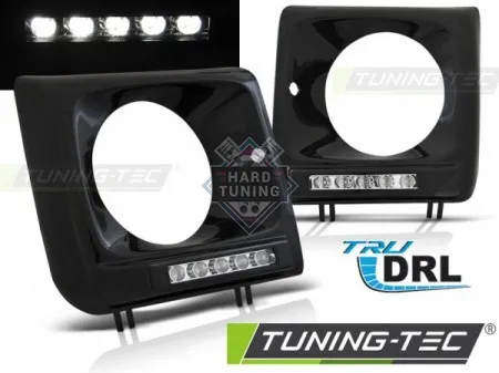 Передние фары Mercedes W461,W463 G-Class (2001-2012) Frame LED DRL черные