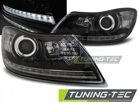 Передние фары Skoda Octavia A5 (2009-2012) Daylight черные
