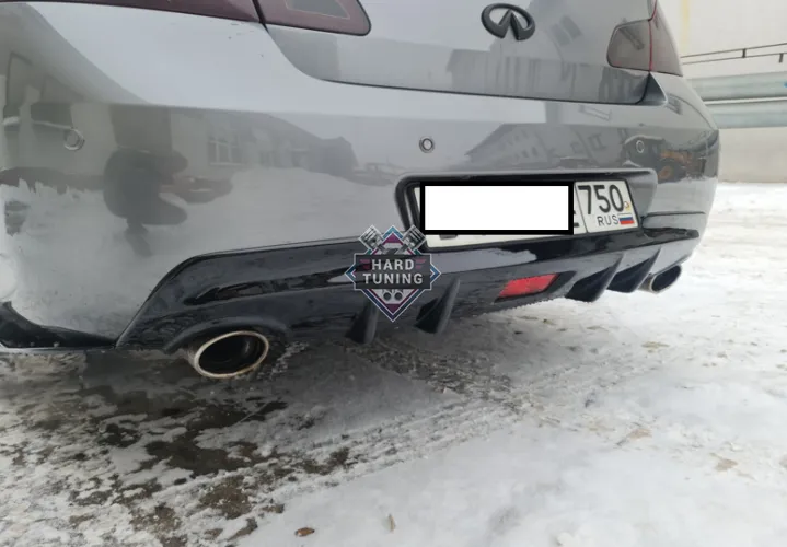 Диффузор заднего бампера V36 Европа Infiniti G25/G35/G37 (2006-2013) под 2 трубы 1х1 / под 4 трубы 2х2