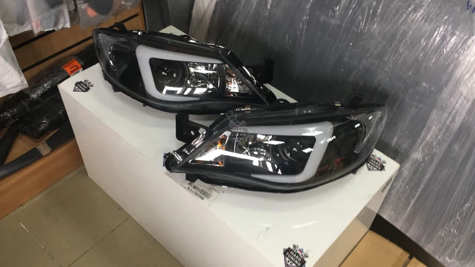 Передние фары Subaru Impreza 3 GH (2007-2012) черные
