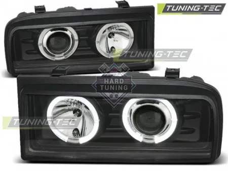 Передние фары Volkswagen Corrado (1988-1995) Angel Eyes черные