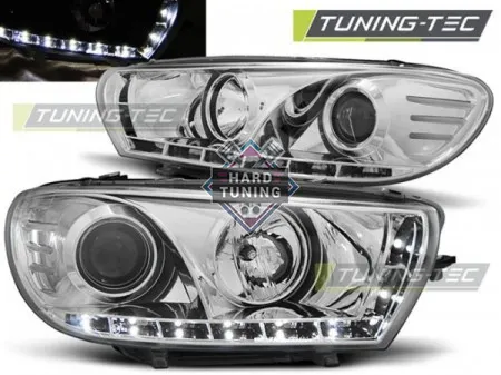 Передние фары Volkswagen Scirocco (2008-2014) Daylight хром