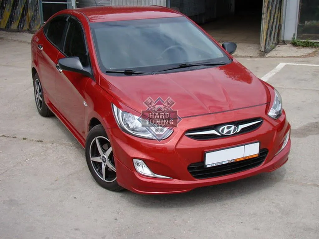 Накладка на передний бампер SPORT V1 Hyndai Solaris 1 (2010-2014)