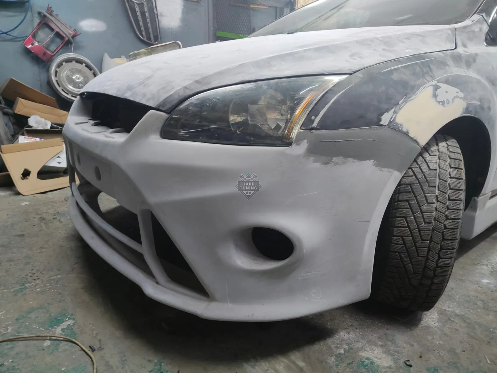 Передний бампер RS V2 Ford Focus 2 дорестайлинг