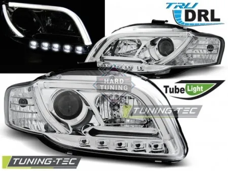 Передние фары AUDI A4 B7 2004-2008 HEADLIGHTS TUBE LIGHT DRL fits хром