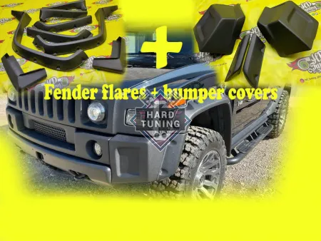 Расширение 100мм + накладки бампера (Окрашены) Hummer H2