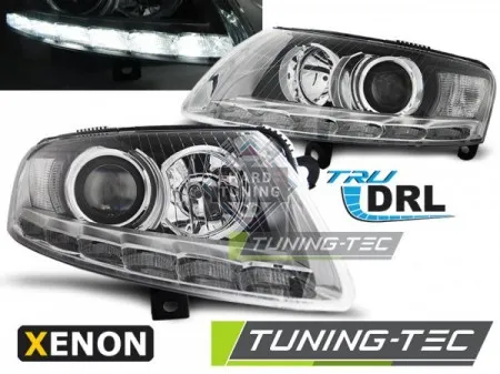 Передние фары AUDI A6 C6 2004-2008 XENON HEADLIGHTS TRUE DRL fits хром