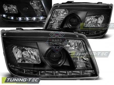 Передние фары Volkswagen Bora (1998-2005) Daylight черные