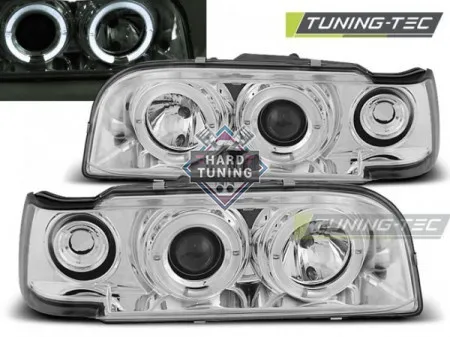 Передние фары Volvo 850 (1992-1996) Angel Eyes хром