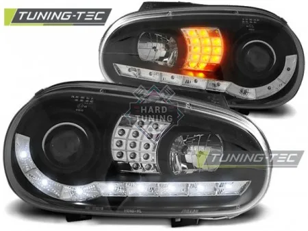 Передние фары Volkswagen Golf 4 (1997-2003) Daylight черные