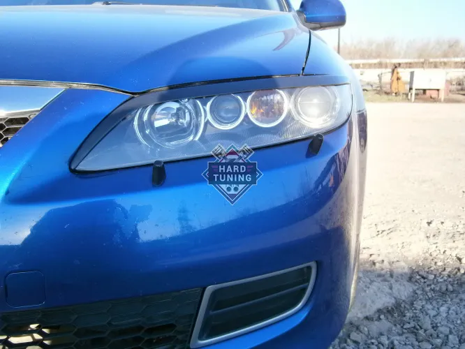 Накладки на фары длинные угловатые Mazda 6 GG