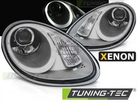 Передние фары Porsche Boxster / Cayman 987 (2005-2008) Xenon серебристые
