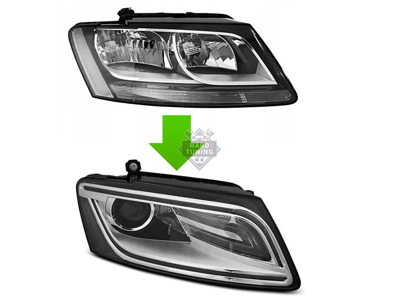 Передние фары AUDI Q5 2012-2017 HEADLIGHTS TRUE DRL fits хром