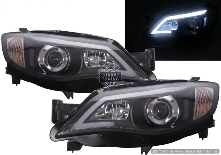 Фары Субару Импреза (Subaru Impreza/WRX 2008-2014 & Outback 2008-2011), черные.