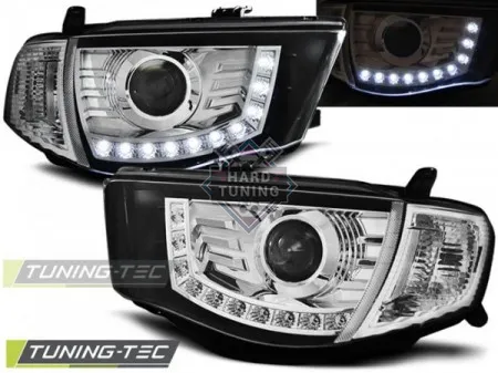 Передние фары Mitsubishi L200 (2006-2010) Daylight хром