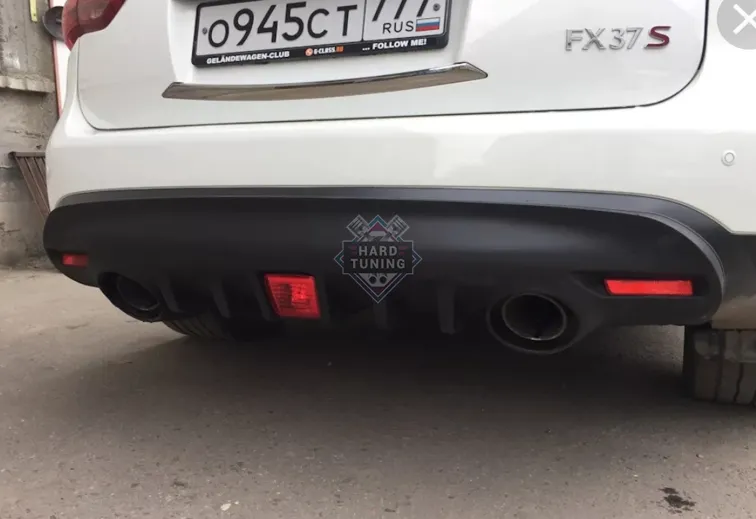 Диффузор заднего бампера под ПТФ Infiniti FX30D/FX35/FX37/FX50/QX70 (S51)
