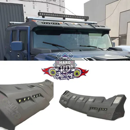 Козырек на крышу с DRL (грунт) Hummer H2